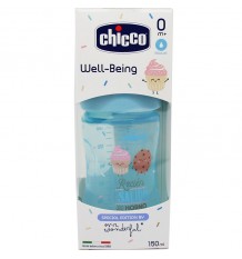 Chicco Biberon Silicona 150 ml Tetina Regular +0m azul mr wonderful