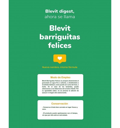 BLEVIT DIGEST NUEVA FORMULA 150 G BARRIGUITAS FELICES - Farmacia Rodes