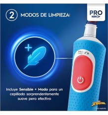 Oral-B Pro Kids Cepillo Spiderman + 1 Cabezal + 1 Estuche De Viaje Niños +3 Años