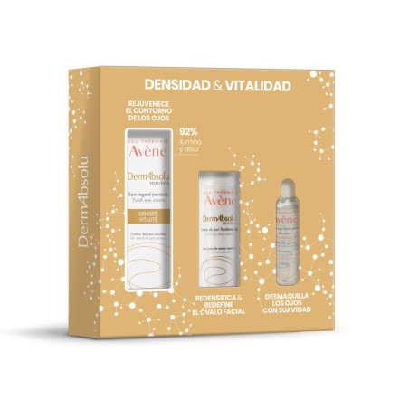 Avene Dermabsolu Contorno de Ojos 15ml + Crema de Dia + Desmaquillante Ojos