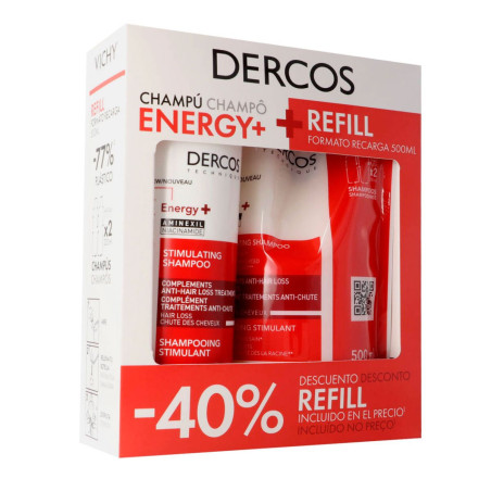 Dercos Anticaída Champú Energy 400ml+ Recarga Ecorefill 500ml