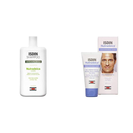 Isdin Nutradeica Pack pieles seborréicas Gel-crema facial 50 ml + Champú Anticaspa Grasa 400ml