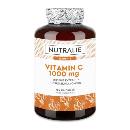 Nutralie Vitamina C 1000 mg Rosa Canina Antioxidante 180 Cápsulas