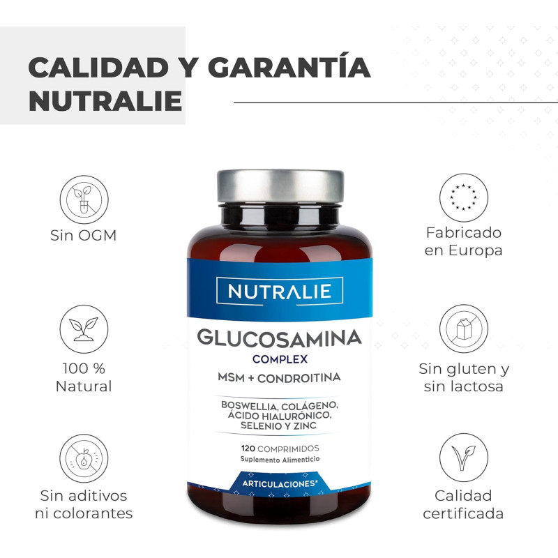 Comprar Glucosamina complex - MSM + condroitina (articulaciones) 120  comprimidos Nutralie