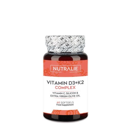 Nutralie Vitamina D3 + K2 Complex 10000 UI con Vitamina C 60 Cápsulas