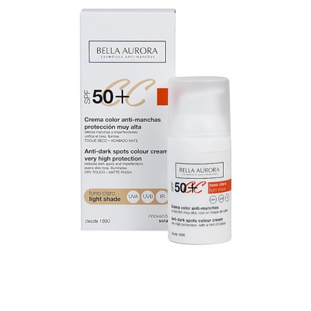 Bella Aurora Crema Color Anti Manchas Spf50+ Tono Claro 30ml