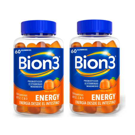 Bion3 Energy 60 + 60 Gominolas Sabor Naranja