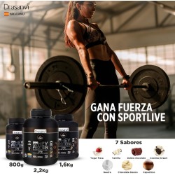 Whey Protein Aislado Doble Chocolate 2,2 kg Sport live Drasanvi