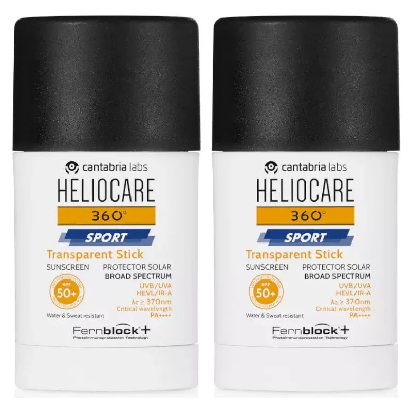 Heliocare 360 Sport Transparent Stick 25g + 25g Duplo Promocion