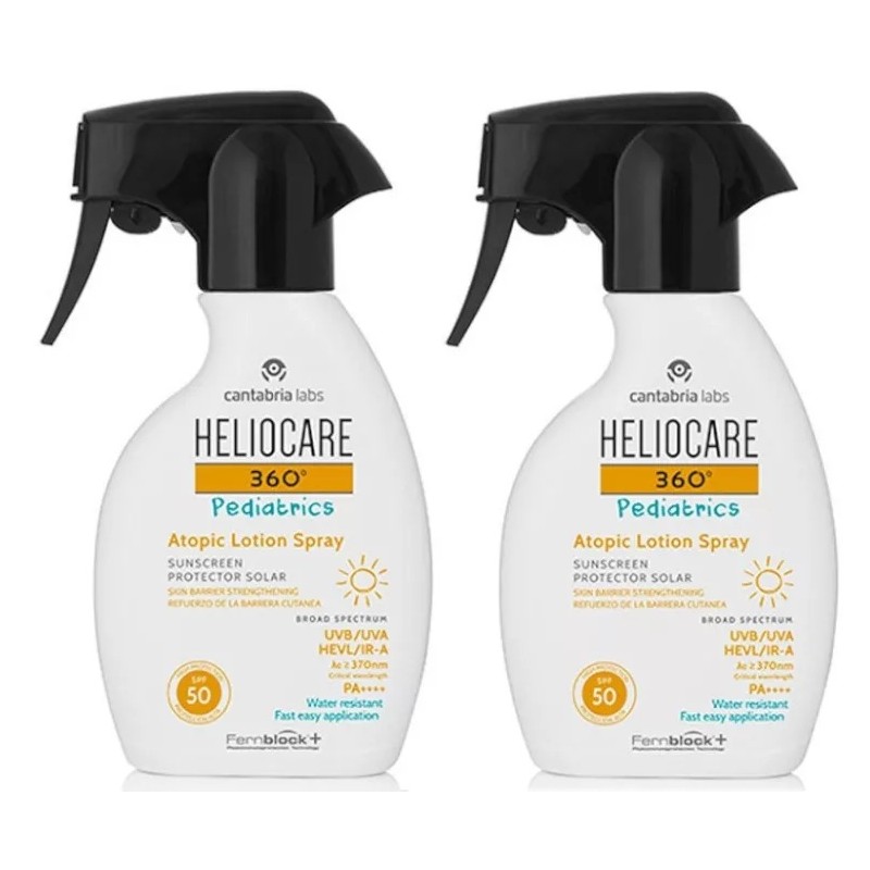 Heliocare 360 Pediatrics SPF50 Loción Pediátrica Spray Piel Atópica 250 ml + 250 ml Duplo