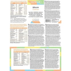 Nutralie Brain Complex Ginkgo Biloba Bacopa Monnieri Colina L-Tirosina Ginseng + Vitaminas 60 Cápsulas