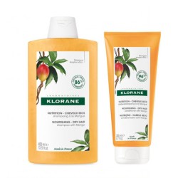 Klorane Rutina Pelo Hidratante Champú Mango 400ml + Acondicionador Mango 200ml