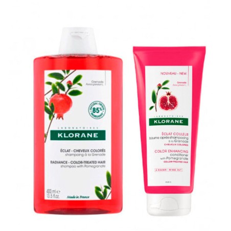 Klorane Rutina Pelo Teñido Champú Granada 400ml + Acondicionador Granada 200ml