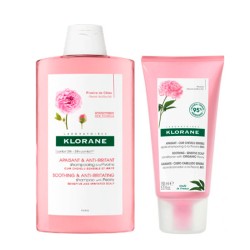 Klorane Rutina Pelo Irritado Champú Peonia 400ml + Acondicionador Peonia 150ml