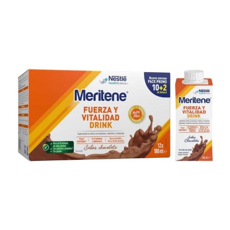 Meritene Fuerza y Vitalidad Drink Chocolate 10+2 Promocion 180ml