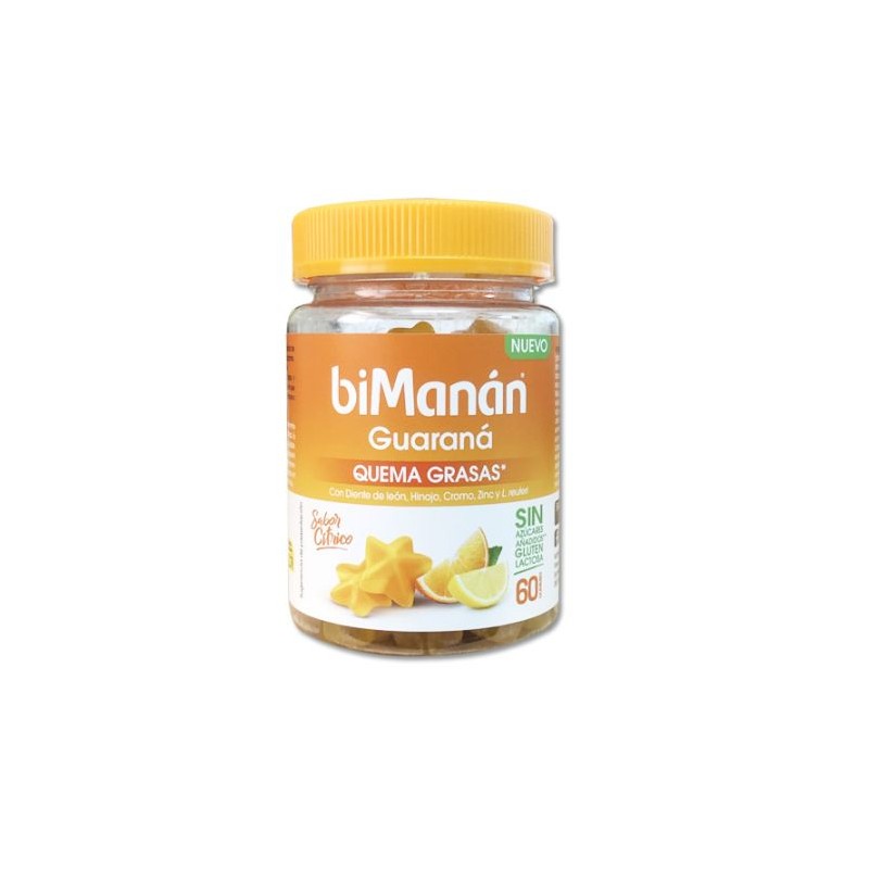 Bimanan Guarana Quema grasas Sabor Cítrico 60 Gummies