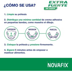 Novafix Extra Fuerte Crema Adhesiva Prótesis Dentales Sin Sabor 45 gramos