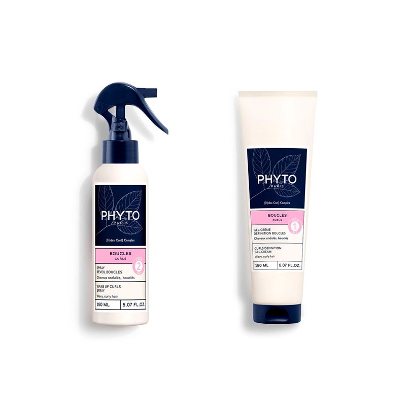 Rutina de Pelo Curly Phyto Rizos 2 Pasos Gel Crema 150ml + Spray Revelador de Rizos 150ml