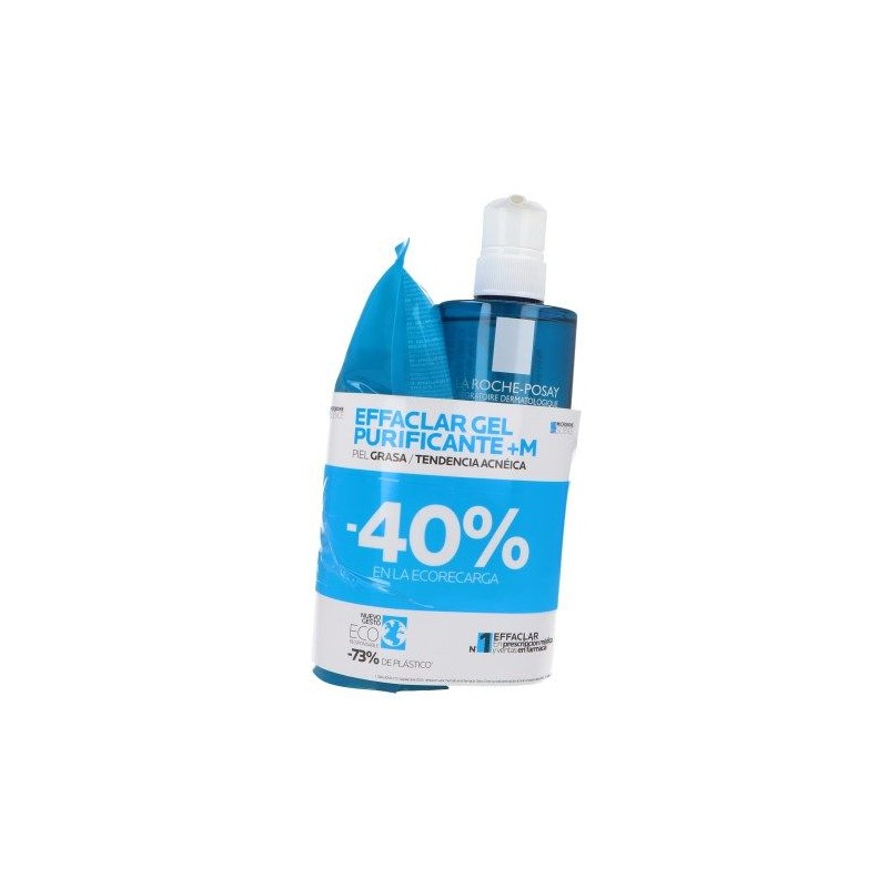 La Roche-Posay Effaclar Gel+M 400ml + Refill 400mll Pack Promocion