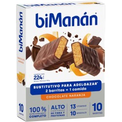 Bimanán Beslim Barritas Chocolate Negro con Naranja 10 unidades