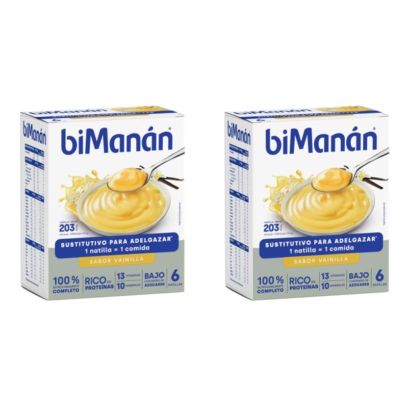 Bimanán Beslim Natillas Vainilla 6 Sobres + 6 Sobres Duplo Promocion