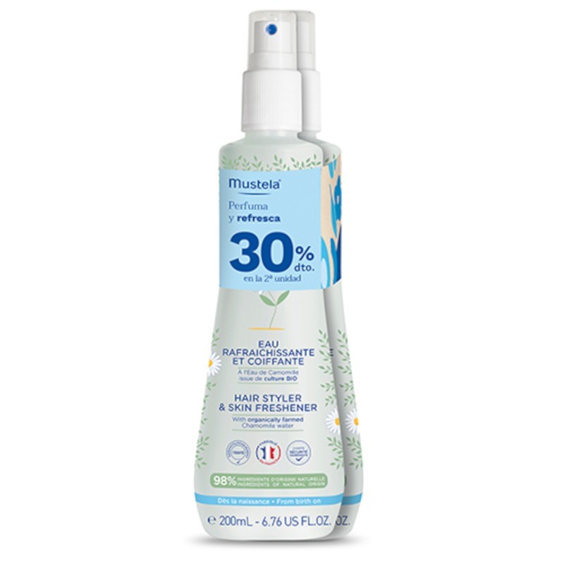 Mustela Duplo Agua Refrescante Para Peinar 200ml + 200ml