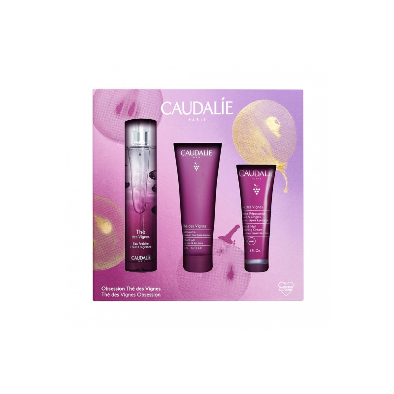 Caudalie Colonia The des Vignes 50ml + Gel Ducha 50ml + Crema Manos 30ml