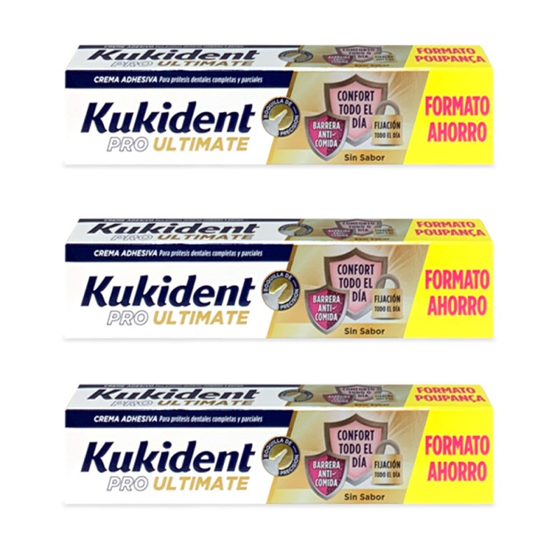 KUKIDENT Pro Ultimate Sin Sabor 57g + 57g + 57g Triplo Pack