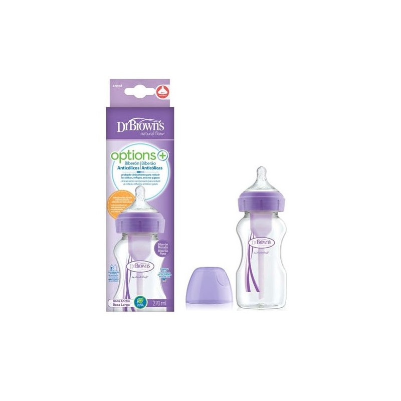 Dr Brown´s Options+ Biberon Anticólico 270ml Morado