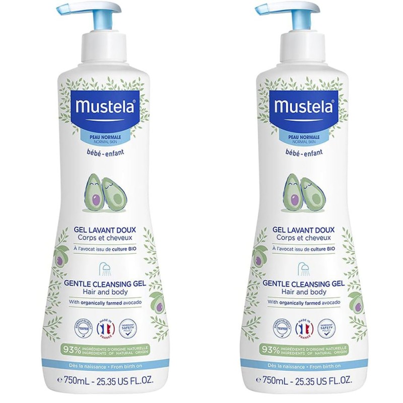 Mustela Gel de Baño Suave Cabello y Cuerpo 750ml +750ml Duplo Promocion