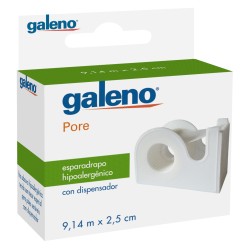 Galeno Esparadrapo Hipoalergénico Pore Papel 9,14 mx2,5 Cm Blanco Dispensador