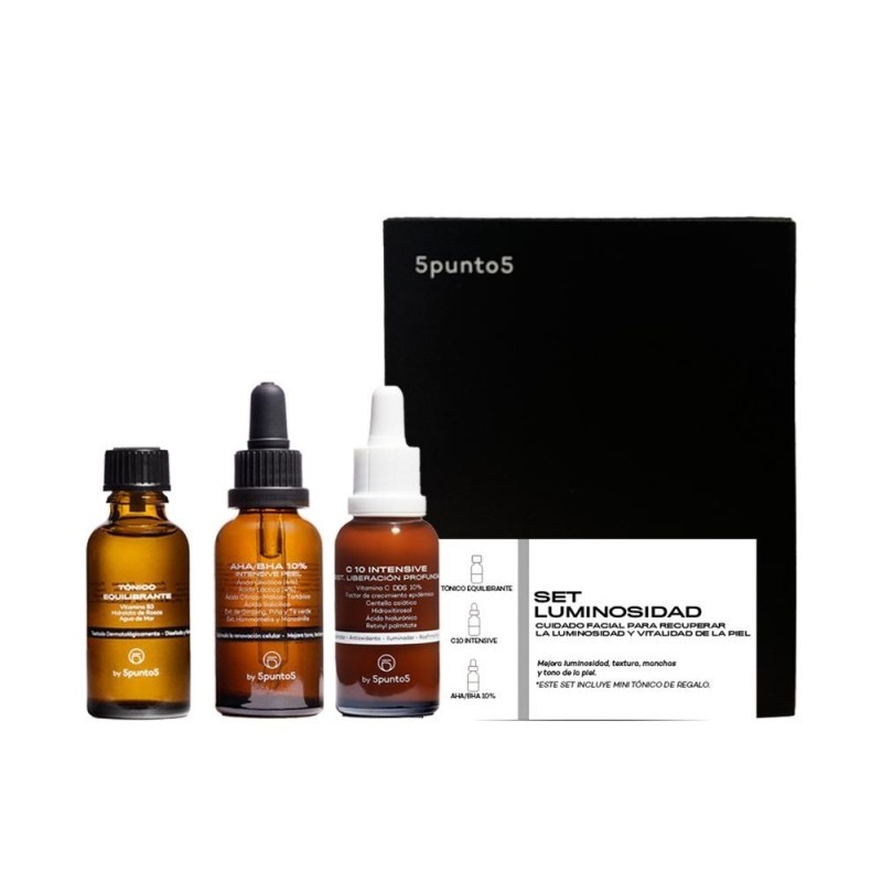 5Punto5 Set Luminosidad C10 Intensive 50ml + Aha/Bha 30ml + Tonico equilibrante Regalo