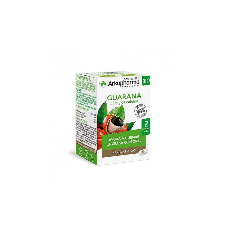 Arkocapsulas Guarana Bio 80 Cápsulas