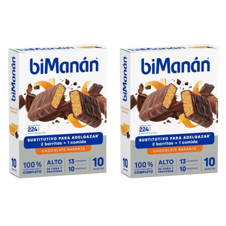 Bimanan Beslim Barrita Chocolate Naranja 10 barritas +10 barritas Duplo Promocion