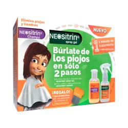 Neositrín Pack Antipiojos Spray Gel 60ml + Champú 100ml + Lendrera