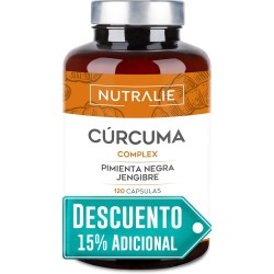 Nutralie Turmeric Cúrcuma orgánica con Jengibre y Pimienta Negra 120 Cápsulas