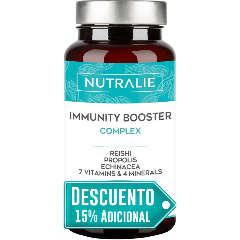 Nutralie Immunity Booster Complex Vit C + Equinacea + Própolis + Reishi + Zinc + Selenio + Hierro 60 Cápsulas