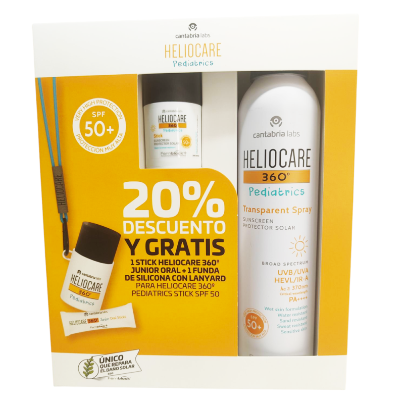 Heliocare 360 Pediatrics Spray transparente SPF50 200ml + Stick pediatrics Spf50 25g