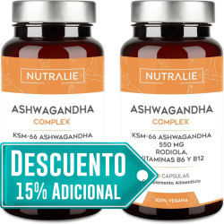 Nutralie Ashwagandha Con B6 + B12 Y Rodiola Ansiedad 60 Cápsulas + 60 Cápsulas Duplo Promocion