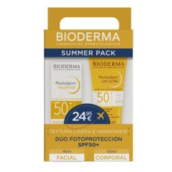 Bioderma Photoderm Aquafluide SPF50+ 40 ml + Leche Ultra SPF50 100ml Summer Pack